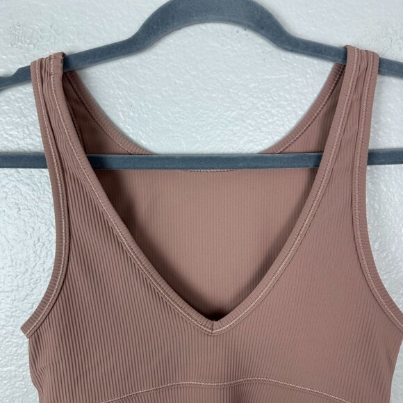 Lululemon Power Pivot Ribbed Tank XS Luxtreme Beige Nude Athletic Activewear Str - Picture 5 of 6